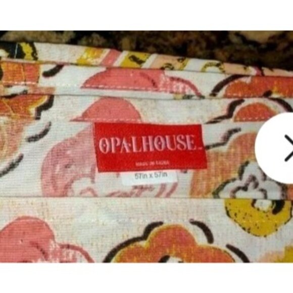 Opalhouse 57" Square Boho Floral Tablecloth With Tassels - Picture 5 of 5